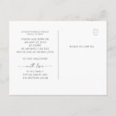 スクリプトHelloベビー誕生発表写真 ポストカード (裏面)