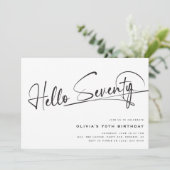 スクリプトHello70ミニマリスト70誕生日 招待状 (スタンド正面)