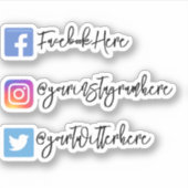 スクリプトInstagram Facebook Twitterステッカー シール (正面)