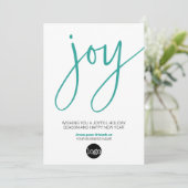 スクリプトJOY -モダンビジネスロゴ付きアクアホワイト シーズンカード (スタンド正面)