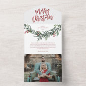 スクリプトmerryクリスマスブランチ写真の休日 オールインワン招待状 (内側)