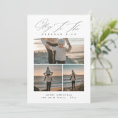 スクリプトMinimalist Glory Family 3写真クリスマス シーズンカード (スタンド正面)