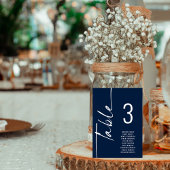 スクリプトNavyホワイトテーブル番号名座席表 カード