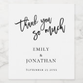 スクリプトnewlywedsの名前ありがとう結婚。 ワインラベル (シングルラベル)