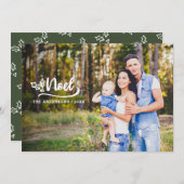 スクリプトnoelフォトモダンホリデーカード シーズンカード (正面/裏面)