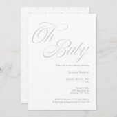 スクリプトOhベビー男女兼用シャワー招待状 招待状 (正面/裏面)