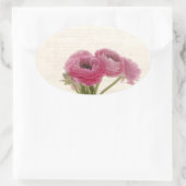 スクリプトovalスタンプのピンクのranunculus 楕円形シール (バッグ)