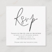 スクリプトQRコード結婚の白黒RSVP エンクロージャーカード (正面)