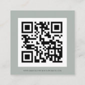 スクリプトQRコードSageグリーンウェディングRSVPエンクロージャ エンクロージャーカード (裏面)