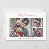 スクリプトRed Feliz Navidad 3写真クリスマススペインの3 シーズンカード (正面)