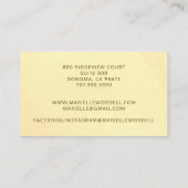 スクリプトSun金ゴールド水彩円まばたき化粧 名刺 (裏面)