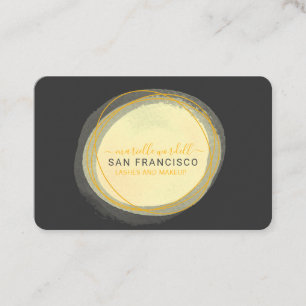 スクリプトSun金ゴールド水彩円（黒） 名刺