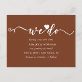 スクリプトTerracottaハート日付の保存 案内ポストカード (正面)