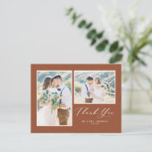 スクリプトTerracotta 2枚の写真結婚ありがとう ポストカード (スタンド正面)