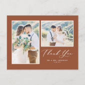スクリプトTerracotta 2枚の写真結婚ありがとう ポストカード (正面)