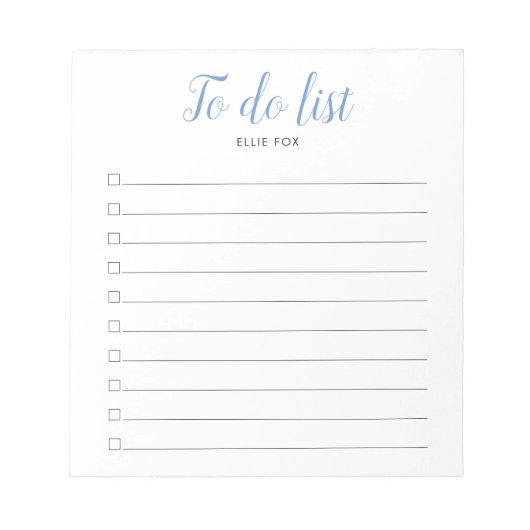 スクリプパーソナライズされたトのチェックボックスTo-Doリスト ノートパッド (正面)