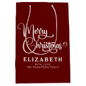 スクリプパーソナライズされたトエレガント・メリークリスマスカスタム ミディアムペーパーバッグ (正面)
