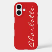 スクリプパーソナライズされたトタイポグラフィ赤の名モダン前 Case-Mate iPhoneケース (裏面)