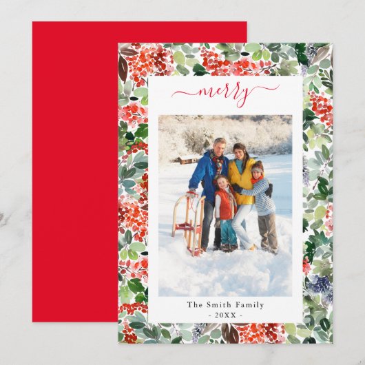 スクリプパーソナライズされたトメリーフォトフラットホリデーカード シーズンカード (正面/裏面)