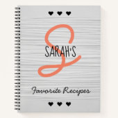 スクリプパーソナライズされたトモダン・モノグラムレシピ ノートブック (正面)