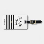 スクリプパーソナライズされたト夫妻の新結婚婚 ラゲッジタグ (正面横)