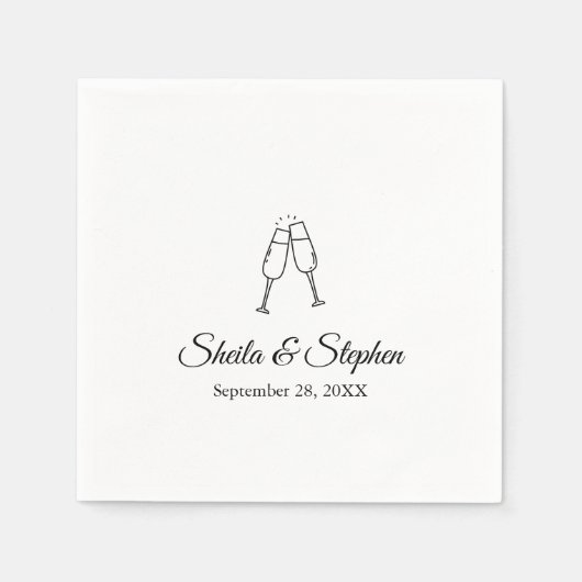 スクリプパーソナライズされたト結婚のカクテル スタンダードカクテルナプキン (正面)