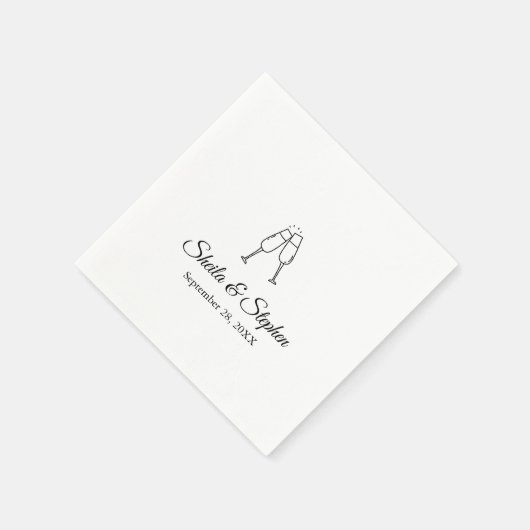スクリプパーソナライズされたト結婚のカクテル スタンダードカクテルナプキン (角)