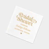 スクリプパーソナライズされたト結婚のブライダルシャワー 箔ナプキン (左)