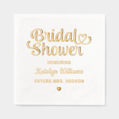 スクリプパーソナライズされたト結婚のブライダルシャワー 箔ナプキン (正面)