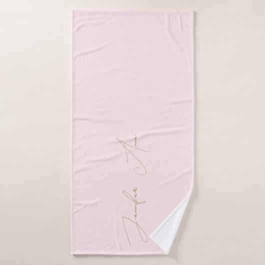 スクリプパーソナライズされたト赤面金ゴールド名 バスタオル (バスタオル)