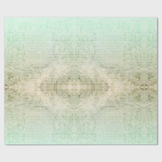 スクリプビクトリアントフローラダマスコミントクリーム金ゴールド ラッピングペーパー (フラット)
