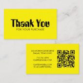 スクリプファンキート注文はっきりしたQRコードに対しミニマルて感謝 名刺 (正面/裏面)