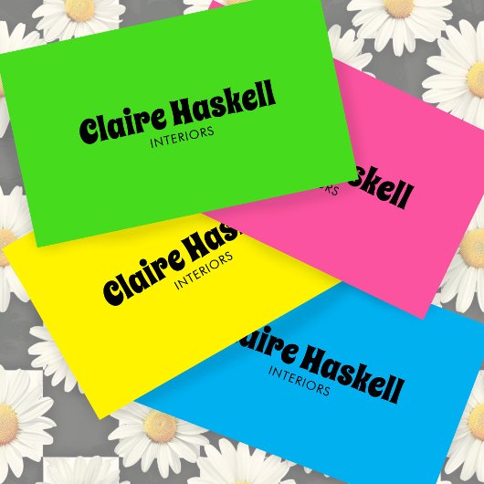 スクリプファンシートはっきりしたライムグリーンシックミニマル 名刺