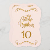 スクリプファンシートグリッターテーブル番号10結婚式 招待状 (正面/裏面)