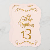 スクリプファンシートグリッターテーブル番号13結婚式 招待状 (正面/裏面)