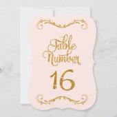 スクリプファンシートグリッターテーブル番号16結婚式 招待状 (裏面)