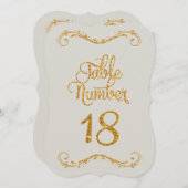 スクリプファンシートグリッターテーブル番号18イベント 招待状 (正面/裏面)