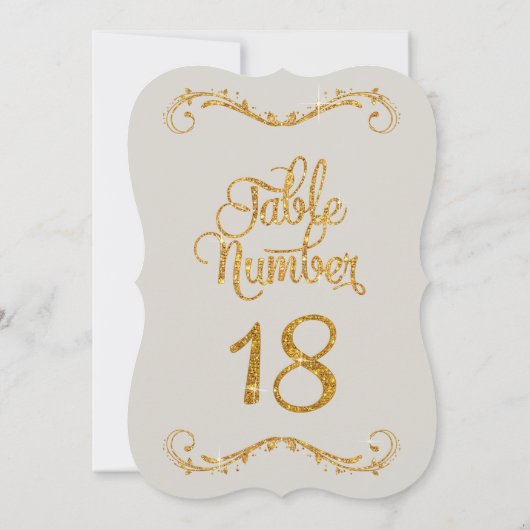 スクリプファンシートグリッターテーブル番号18イベント 招待状 (裏面)