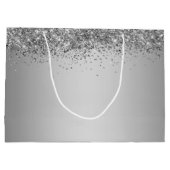 スクリプファンシートピンクグリッターハッピー16誕生日 ラージペーパーバッグ (裏面)