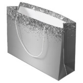 スクリプファンシートピンクグリッターハッピー16誕生日 ラージペーパーバッグ (裏面アングル)