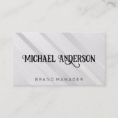 スクリプファンシートフォント |白いグレーのストライプ 名刺 (正面)