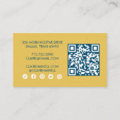 スクリプファンシートマスタードイエローシックミニマルソーシャルQR 名刺 (裏面)