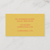 スクリプファンシートマスタードトマトレッドシックミニマル 名刺 (裏面)