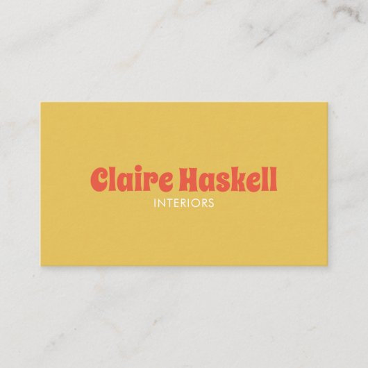 スクリプファンシートマスタードトマトレッドシックミニマル 名刺 (正面)