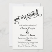 スクリプファンシート文字(白黒結婚) 招待状 (正面)