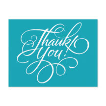 スクリプファンシートAquaブルーサンキューカード
