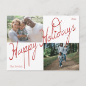 スクリプファンシートHappy Holidays 2フォトクリスマスポスト ポストカード (正面)