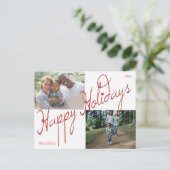 スクリプファンシートHappy Holidays 2フォトクリスマスポスト ポストカード (スタンド正面)