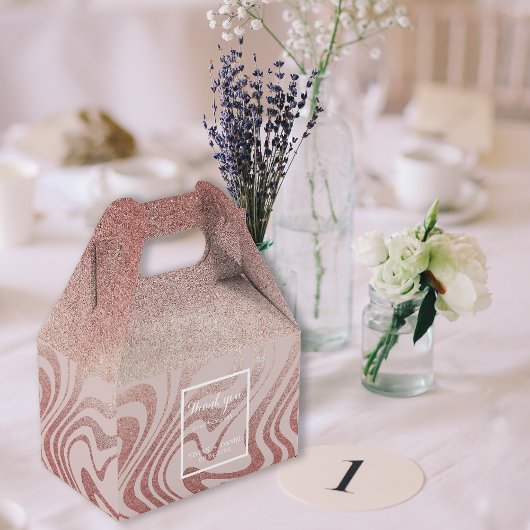 スクリプファンシートRoseGoldありがとうござ結婚う フェイバーボックス