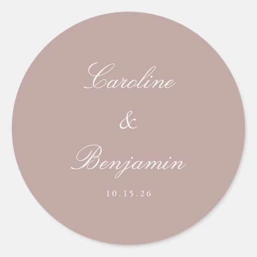 スクリプフォーマルトエレガントなウェディングカスタムウェディング ラウンドシール (正面)